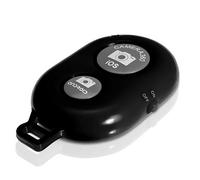 Wireless Selfie Bluetooth Remote Shutter Control with Camera Activation iOS and Android Smartphone and Tablet Devices - Colour: Black