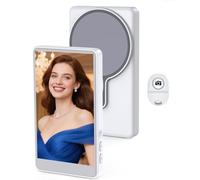 Wireless Selfie Monitor Screen for iPhone Magnetic Mount Vlog Live Stream Rear Back Camera Wireless Connection with Remote Control, Compatible with iPhone Samsung Galaxy, and More (White)