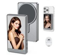Wireless Selfie Monitor Screen for iPhone, Rear Back Camera for Selfie Vlog Live Stream, Connection with Remote Control Magnetic Mount for iPhone Samsung Galaxy, and More (Grey, 4 Inch)