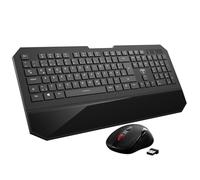 Wireless Set with Keyboard, Ultra Slim 104 Keys Chiclet Keyboard, Quiet Mice, Palm Rest, 2.4GHz Wireless with USB Receiver, Long Battery Life for Windows Mac OS