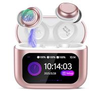 Wireless Sleep Earbuds with Smart Touch Screen, Bluetooth 5.4 Headphones In Ear with ENC Noise Cancelling Mic, 48H Sleep Headphones with 5 EQ Modes, HiFi Stereo IP7 Waterproof Mini Ear Buds, Rose Gold