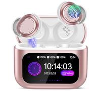 Wireless Sleep Earbuds with Smart Touch Screen, Bluetooth 5.4 Headphones In Ear with ENC Noise Cancelling Mic, 48H Sleep Headphones with 5 EQ Modes, HiFi Stereo IP7 Waterproof Mini Ear Buds, Rose Gold