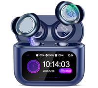 Wireless Sleep Earbuds with Smart Touch Screen, Bluetooth 5.4 Headphones In Ear with ENC Noise Cancelling Mic, 48H Sleep Headphones with 5 EQ Modes, HiFi Stereo IP7 Waterproof Mini Ear Buds, Blue