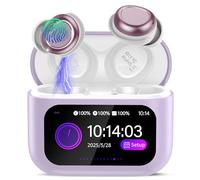Wireless Sleep Earbuds with Smart Touch Screen, Bluetooth 5.4 Headphones In Ear with ENC Noise Cancelling Mic, 48H Sleep Headphones with 5 EQ Modes, HiFi Stereo IP7 Waterproof Mini Ear Buds, Purple