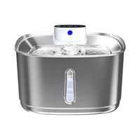 Wireless Smart Automatic Circulating Stainless Steel Cat Water Fountain, Cordless Drinking Fountain for Medium and Large Pets