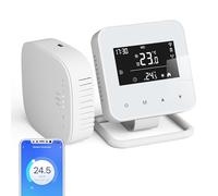 Wireless Smart Thermostat with Receiver,for Water Underfloor Heating and Gas Boiler, Central Heating Controller,Wifi Room thermostat Temperature Controller Compatibe with Tuya App＆Smart Speaker