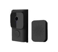 Wireless Smart Video Doorbell with WiFi 2-Way Voice Intercom, 75° Viewing Angle, 800mAh Battery, APP Remote Control, Cloud Storage, for Tuya for Smart Life(black)