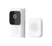 Wireless Smart Video Doorbell with WiFi 2-Way Voice Intercom, 75° Viewing Angle, 800mAh Battery, APP Remote Control, Cloud Storage, for Tuya for Smart Life(white)