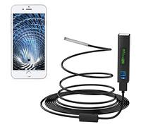 Wireless Snake Camera 1200P 3.9mm WiFi Inspection Camera HD with 6 LED Rigid Cable Borescope Pipeline Inspection (Cable Length : 10m Color : Hard Cable) (Hard Cable 5m)