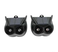 Wireless Solar Motion Detector Siren Featuring Bright Flashing Lights To Scare Cats And Rats Without Noise For Ideal For Yard Protection In Rain Or Snow(2pcs)
