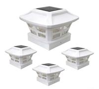 Wireless Solar Post Cap Lights for 4x4, 5x5, 6x6 Posts, Bright LED Outdoor Solar Column Headlights with IP44 Waterproof Rating for Patio and Fence (White leaves)