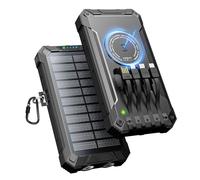 Wireless Solar Power Bank 26800 mAh with 4 Cables, 15 W Quick Charge for Mobile Phone