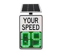 Wireless Solar Power Speed Limit Warning Sign with LED Radar Feedback Display for Road Safety and Traffic Control