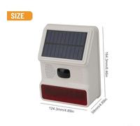 Wireless Solar-Powered Outdoor Strobe Light Siren, Waterproof ABS Housing, 433MHz Frequency, Easy Install for Home Security Alarm Sys(WIRELESS)