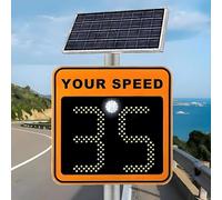 Wireless Solar Radar Speed Sign, Waterproof Traffic Display Board with LED Indicator, Outdoor Anti-Speeding Device for Road Safety Monitoring, 300M Range, Easy Install