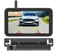 Wireless Solar Reversing Camera, 5 Inch Digital Reversing Camera 1080P Monitor, with HD Night Vision, DVR Recording, IP66 Waterproof Reversing Cameras for Car, Truck, Van, SUV, Motorhome