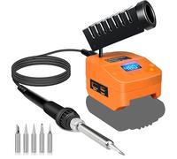 Wireless Soldering Iron for Worx 20 V Battery, Fast Heating Soldering Station with LED Digital Display, Mobility Soldering Iron with USB & Type-C for DIY, Device Repair, Wire Welding (Without Battery)