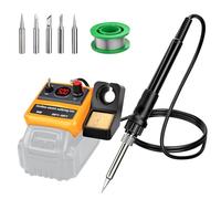 Wireless Soldering Iron Set for Dewalt 18V 54V Battery, 75W LED Digital Soldering Iron Soldering Gun with 5 Points, 50g Soldering Wire for Any Hobby Lover(Battery Not Included)