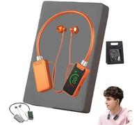 Wireless Sound Card Live Streaming Earphones, Broadcasting and Audio Editing Earphones, Waterproof Neckband Bluetooth Headphones with Display (Orange)