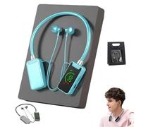 Wireless Sound Card Live Streaming Earphones, Broadcasting and Audio Editing Earphones, Waterproof Neckband Bluetooth Headphones with Display (Blue)