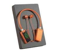 Wireless Sound Card Live Streaming Earphones,Wireless Sound Card Live Broadcasting and Audio Editing Earphones,2024 New Waterproof Wireless Neckband Bluetooth Headphones with Display (orange)
