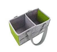 Wireless Speaker Felt Storage Box Portable Handle 2 Compartments Large Capacity Foldable Audio Player Toniebox Kids Stuffed Toy Snack Organizer Carrying Case for Tonies Green