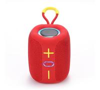 Wireless Speaker, Portable Bluetooth Speakers with Colorful LED Lights, with Stereo Surround, Water-Resistant Design & Hands-Free Calling for Travel/Home/Outdoors (Red)