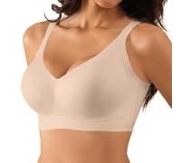 Wireless Sports Bras Women,Seamless Jelly Strip Side Support Non Padded Underwire Bra For Comfortable Lift