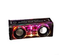 Wireless Stereo for BOOMBOX,1 Pack V8 Transparent Mecha Speaker With Colorful Light, 1800Mah Battery, Dual 10W Stereo Sound, Wireless Audio For Home Party Travel Camping Black(Black)