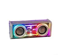 Wireless Stereo for BOOMBOX,1 Pack V8 Transparent Mecha Speaker With Colorful Light, 1800Mah Battery, Dual 10W Stereo Sound, Wireless Audio For Home Party Travel Camping Black(White)