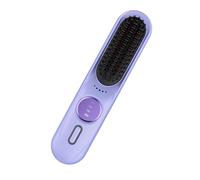 Wireless Straightening Brush, Nine-Way Levels, Portable, Quick Heating, 35 W Battery Operated, Hot Styling Brush, Anti-Frizz Hair, For On The Go, Holiday, Everyday Styling