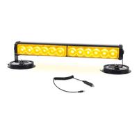 Wireless Strobe Beacon Light Bar, 12 LEDs Rechargebale Emergency Rooftop Mini Beacon Lights, Battery Powered Amber Flashing Light Bar with Magnetic Mounts & Charger Cable for Car Trucks Vehicles