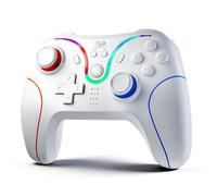 Wireless Switch Controller for Nintendo Switch 2/Switch/Switch OLED/Switch Lite/PC, Switch Pro Controller with RGB, Programmable Macro, Dual Vibration, 6-Axis Gyro, Turbo, 600mAh Battery (White)