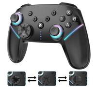 Wireless Switch Controller,Switch Pro Controllers for Nintendo Switch/Lite/OLED/PC,Bluetooth PC Gaming Controller with 9-Color RGB LEDs, 950mAh Battery, Programmable Buttons,Gyro Axis,Turbo, Black