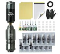 Wireless Tattoo Pen Kit for Lining Shading - Complete Cartridge Machine Set with Adjustable Voltage, Mini Pen, Battery, Cartridges, Inks for Beginner Artists,Gray