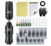 Wireless Tattoo Pen Kit for Lining Shading - Complete Cartridge Machine Set with Adjustable Voltage, Mini Pen, Battery, Cartridges, Inks for Beginner Artists,Black