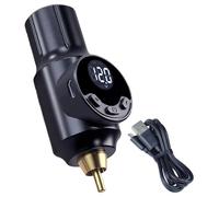 Wireless Tattoo Power Supply, RCA Connector for Tattoo Machine, with Digital Display, 8 Hour Battery Life, Lightweight Tattoo Battery Pack, USB Rechargeable, 3.9 x 2.4 x 1.6 in / 10 x 6 x 4 cm
