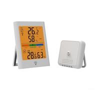 Wireless Thermometer And Hygrometer Weather Station With Accurate Sensor Technology And Touch Function Featuring Large Display And Waterproof Build(white)