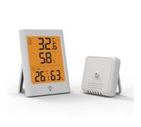 Wireless Thermometer Hygrometer Indoor Outdoor, Digital Temperature Humidity Monitor with Waterproof Sensor, LCD Backlight Max/Min Record, °C/°F Switchable, 100m Range for Home Garden Greenhouse