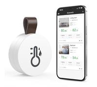 Wireless Thermometer Hygrometer, ORIA Mini Bluetooth 5.0 Humidity Temperature Sensor with Data Export and Alerts for iOS Android, Smart Real-Time Records for House, Wine Cigar, Living Room, Baby Room