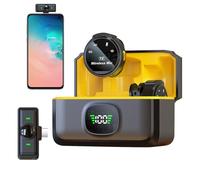 Wireless Tie Lapel Microphone,Portable Round Microphones - Phone Microphone System, 8 Hours Battery Life, Noise Cancellation, Clip On For P Device