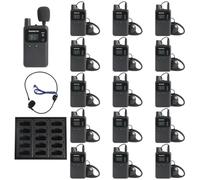 Wireless Tour Guide System Rechargeable 1 Transmitter 15 Receivers 1 Charger Simultaneous Interpretation System Court Church Translation System for Training Factory Tour Group Teaching Conference
