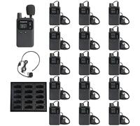 Wireless Tour Guide System Rechargeable 1 Transmitter 15 Receivers 1 Charger Simultaneous Interpretation System Court Church Translation System for Training Factory Tour Group Teaching Conference