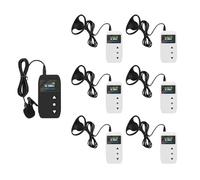 Wireless Tour Guide System,Tour Guide Microphone and Speaker,328ft Church Translation System,Transmitter with 2 Wireless Mic and AUX,MIC Ports(1 Transmitter 6 Receivers)