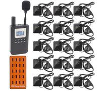 Wireless Tour Guide System, Tour Guide Microphone and Speaker Tour Guide Headsets, 1 Transmitter 15 Receivers, Translation Headsets System 328 feet for Training Church Teach