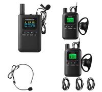 Wireless Tour Guide System, Translation Headphones for Church, Classic Style, 40H Long Battery,Upgraded Noise Reduction,656ft, for Court,Training,Interpreter (1 Transmitter 2 Receivers)