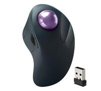 Wireless Trackball Mouse for Large Hands, Easy Index Finger Control, Ergonomic Design, Rechargeable, Precise&Smooth Tracking, 3 Device Connection (Bluetooth or USB), Compatible for Mac, Windows-Purple