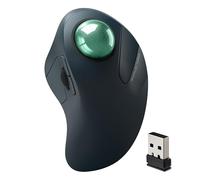 Wireless Trackball Mouse for Large Hands, Easy Index Finger Control, Ergonomic Design, Rechargeable, Precise&Smooth Tracking, 3 Device Connection (Bluetooth or USB), Compatible for Mac, Windows-Green