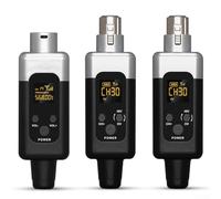 Wireless Transmitter Receiver for Dynamic Mic, 48V Phantom Power XLR Audio System with 2.4G UHF Technology, Up to 50m Range for Wire