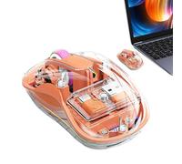 Wireless Transparent Mouse | Transparent Tri-Mode Computer Mouse Rechargeable | No Noise Mouse for Working Learning and Game Playing for Living Room, Dormitory, Library